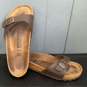 Birkenstock Madrid in Patent Brown Sz 38/7 Women’s Pré-owned